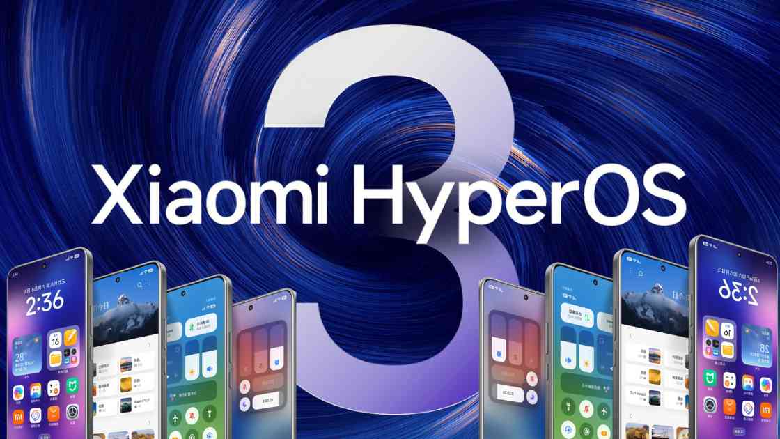 A Xiaomi smartphone displaying the HyperOS 3 update screen with Android 16 rollout details.