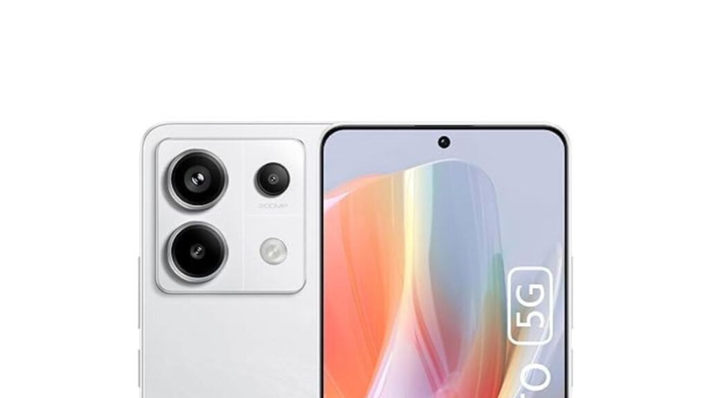 Redmi Note 13 Pro smartphone showcasing 6.67-inch 1.5K AMOLED display, 200MP rear camera, and sleek premium design