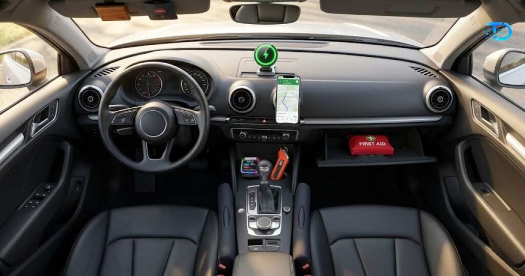 Best car accessories under $30 from Amazon 2026 including magnetic phone mount wireless charger tire gauge and seat gap filler inside clean car