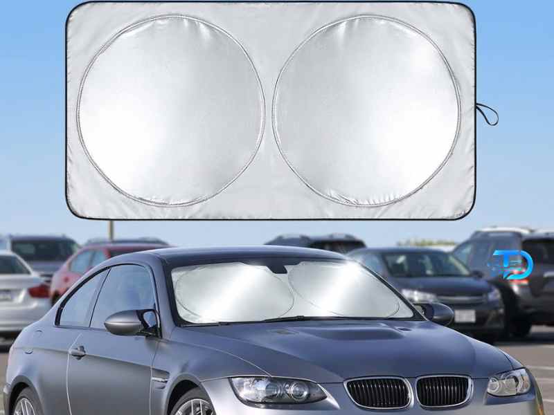 EcoNour silver reflective car windshield
sunshade blocking UV rays and heat inside
parked car best windshield sunshade 2026